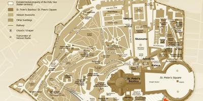 Mapa de las excavaciones de la oficina de la ciudad del Vaticano