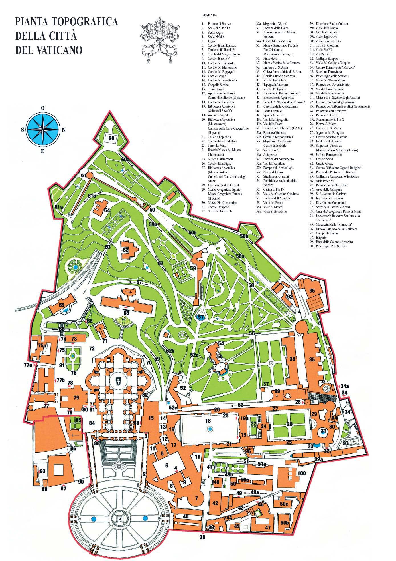 Vaticano mapa turístico - ciudad del Vaticano mapa turístico (el Sur de  Europa - Europa)